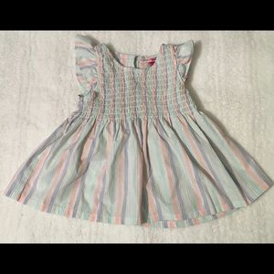 Penelope Mack Dress Size 4 Blue Pink Gold Strip